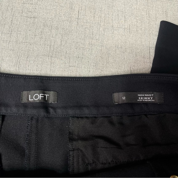 LOFT Black Sailor High Waist Skinny Ankle Dress Pants 12 - Picture 10 of 11